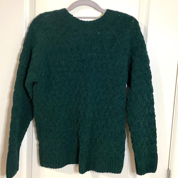 Bobeau Women's Dark Green Knit Sweater Size M Crew Neck 100% Polyester - Picture 4 of 6